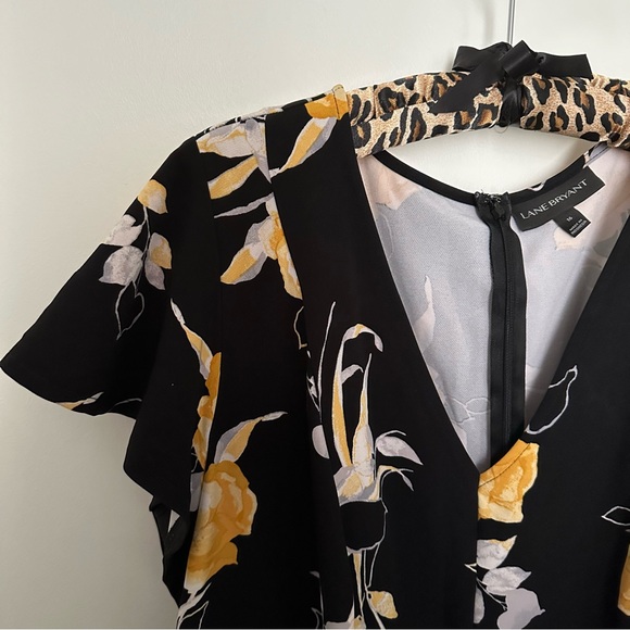 Lane Bryant Lena V-Neck High-Low Midi Dress - Floral Print - Picture 5 of 6